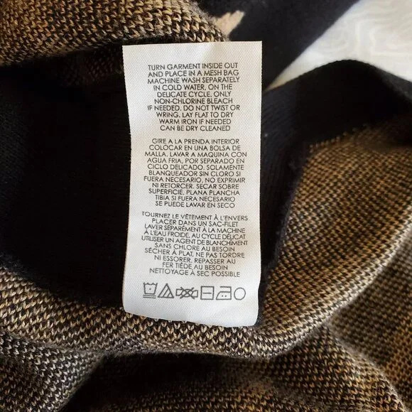 CAbi Dani Pullover #3884 Brown Black Zebra Dazzle Stripe Size M EUC - Picture 6 of 8